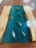 Maple Charcuterie Boards with Bass Lures