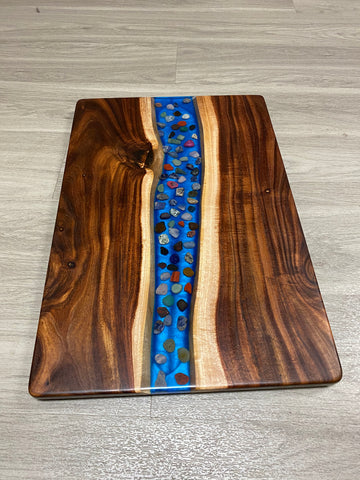 Epoxy Resin Charcuterie Board Arizona Acacia Wood