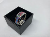 Stainless Steal Ring with Crushed Opal