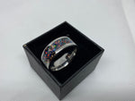 Stainless Steal Ring with Crushed Opal