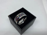 Stainless Steal Ring with Crushed Opal