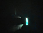 Stainless Steal Ring with Green Glow Powder and Crushed Opal