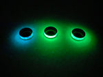 Stainless Steal Ring with Green Glow Powder and Crushed Opal