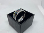 Stainless Steal Ring with Crushed Opal