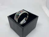 Stainless Steal Ring with Crushed Opal