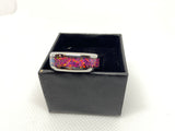 Stainless Steal Ring with Crushed Opal