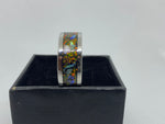 Stainless Steal Ring with Crushed Opal and Paua ( Abalone )