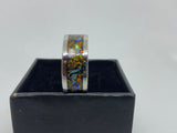 Stainless Steal Ring with Crushed Opal and Paua ( Abalone )