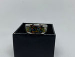 Stainless Steal Ring with Crushed Opal and Paua ( Abalone )