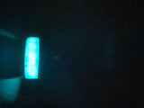 Stainless Steal Ring with Blue Glow Powder and Crushed Opal