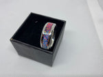 Stainless Steal Ring with Crushed Opal